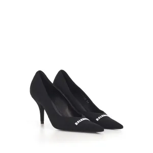 Knife Pumps In Black Textured Knit