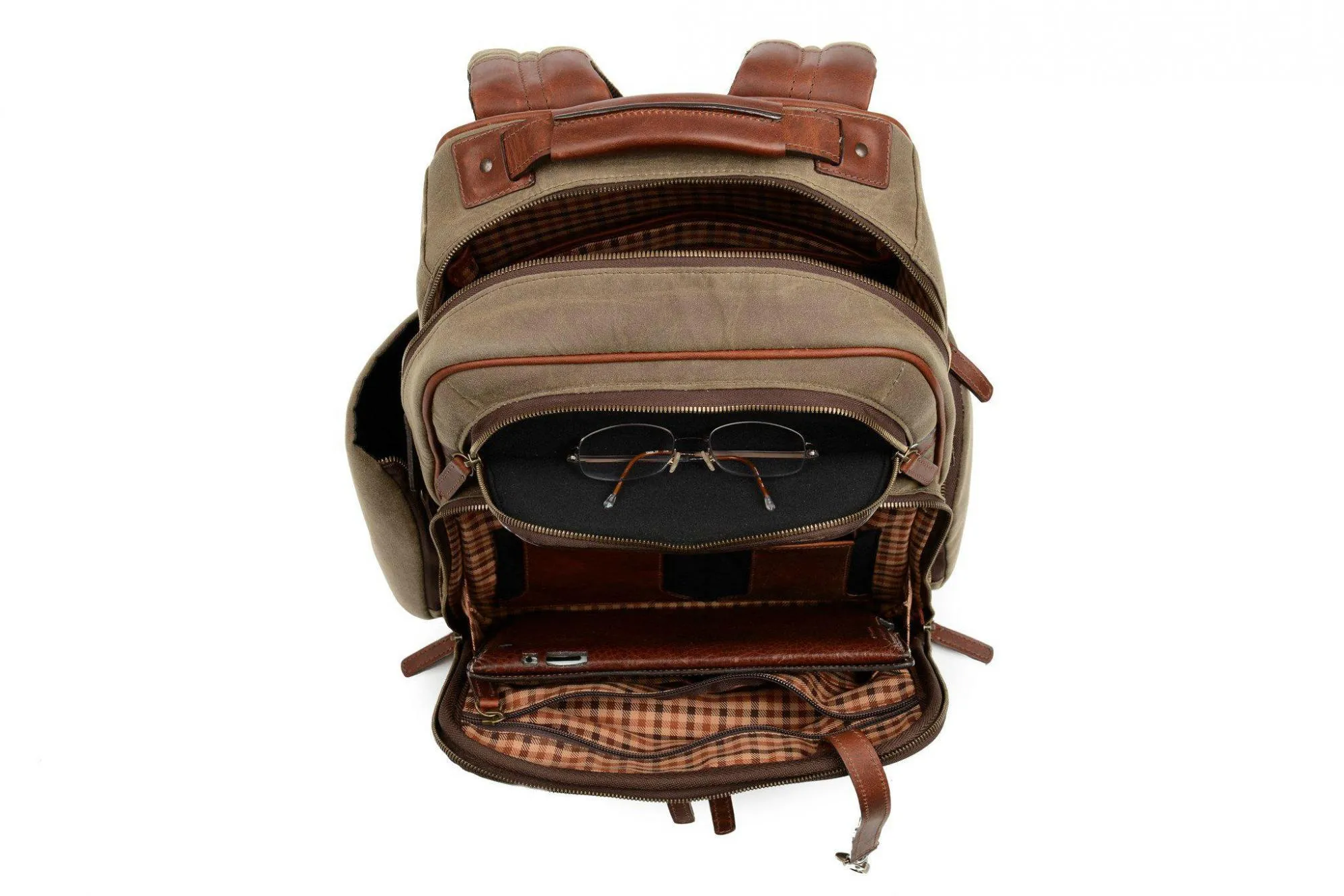 Korchmar Lux Mason Waxed Canvas and Leather Laptop Backpack