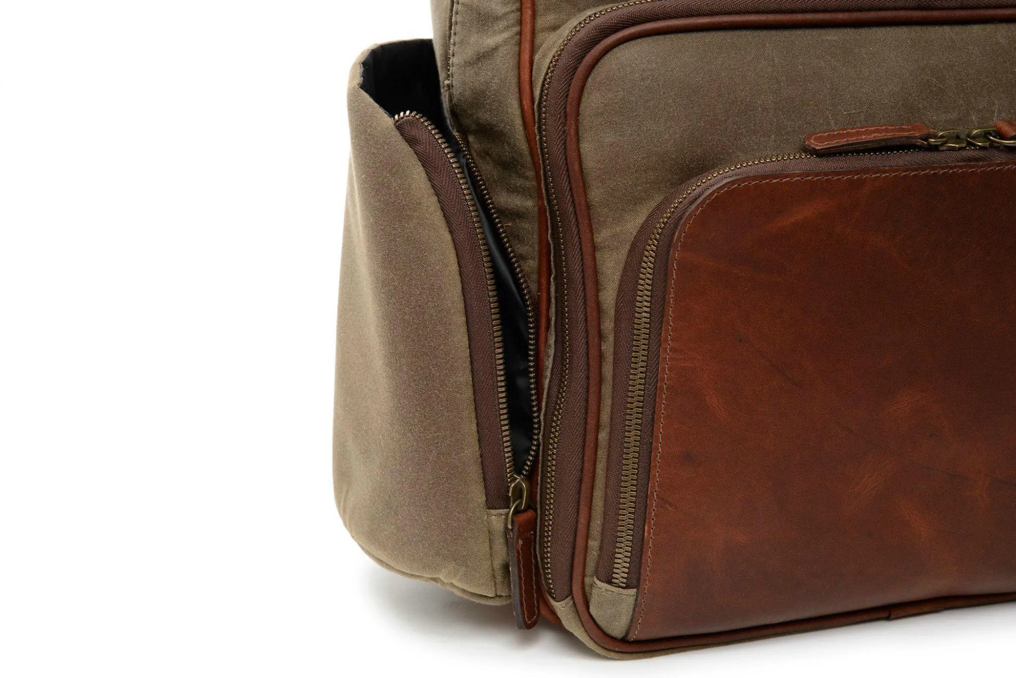 Korchmar Lux Mason Waxed Canvas and Leather Laptop Backpack
