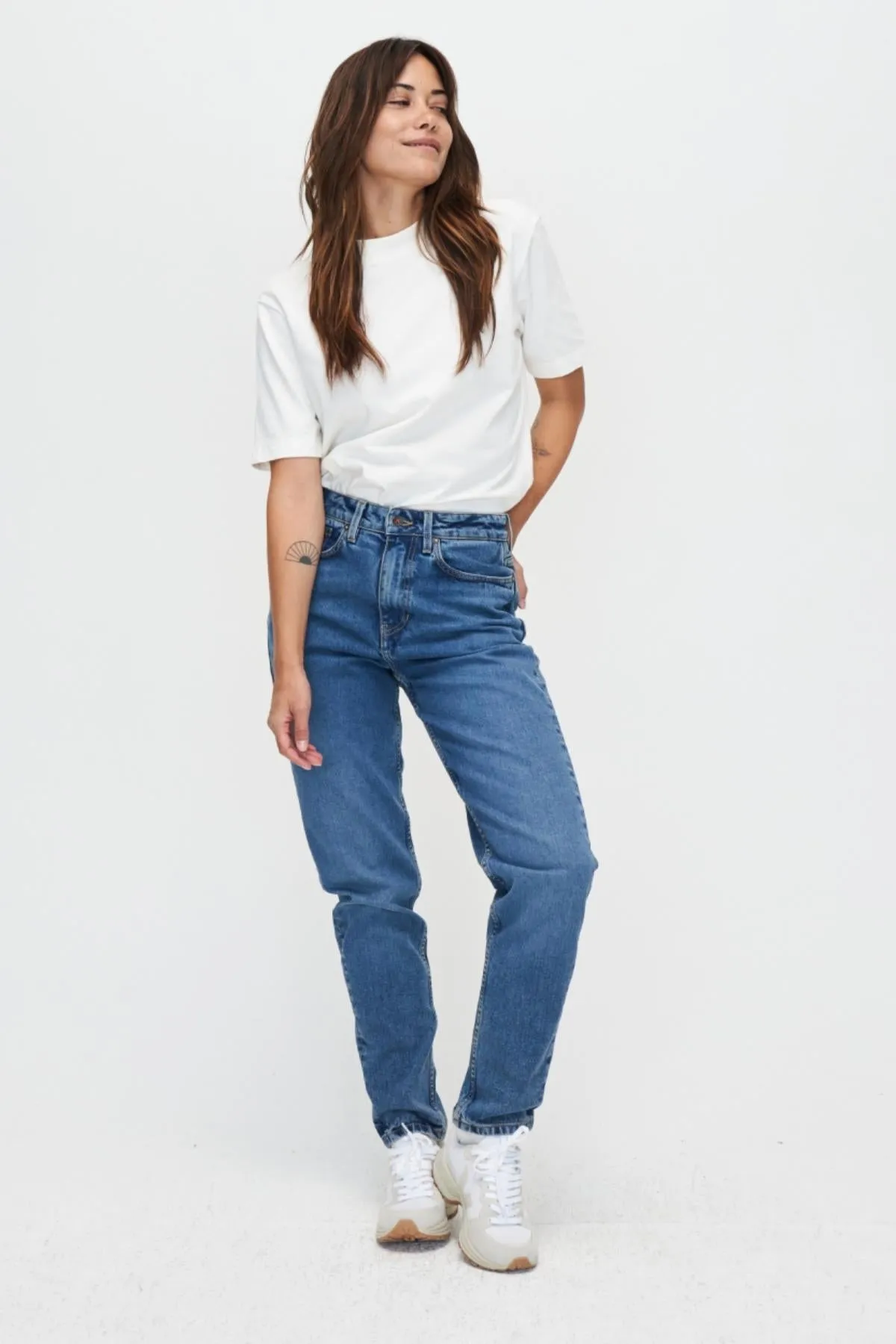 KUYICHI Jeans Nora Loose Tapered Worn Indigo