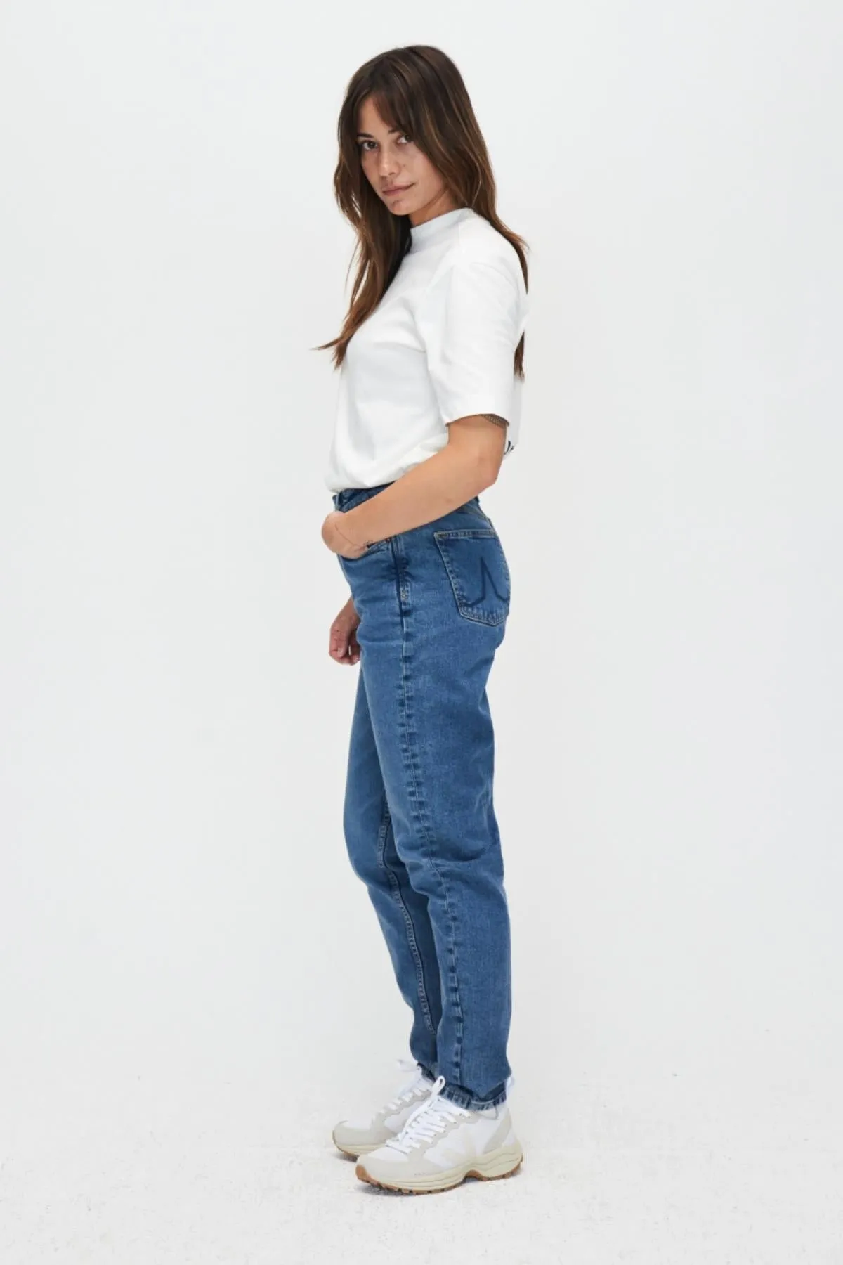 KUYICHI Jeans Nora Loose Tapered Worn Indigo