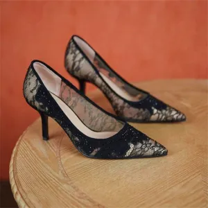 ladies stiletto high heels lace single shoes