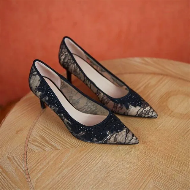 ladies stiletto high heels lace single shoes