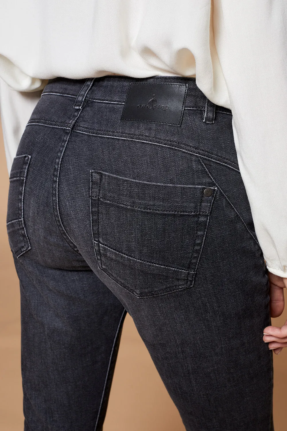 LE INDI - Jean slim gris chiné 7/8ème effet push up