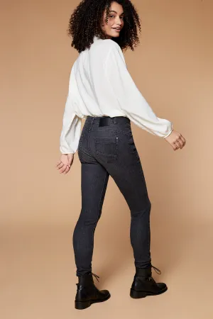 LE INDI - Jean slim gris chiné 7/8ème effet push up