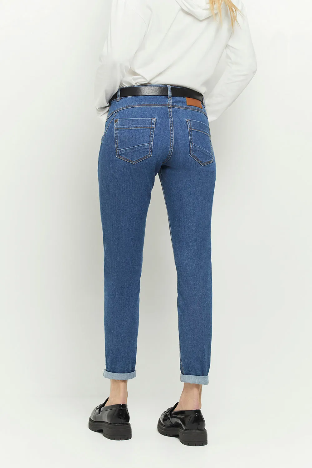 LE INDI - Jean slim medium wash 7/8ème effet push up