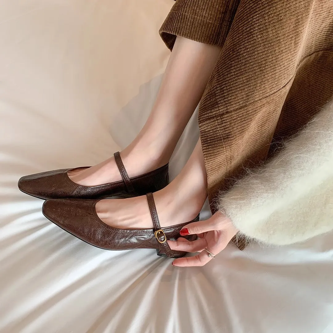 Leather Mary-Jane Shoes