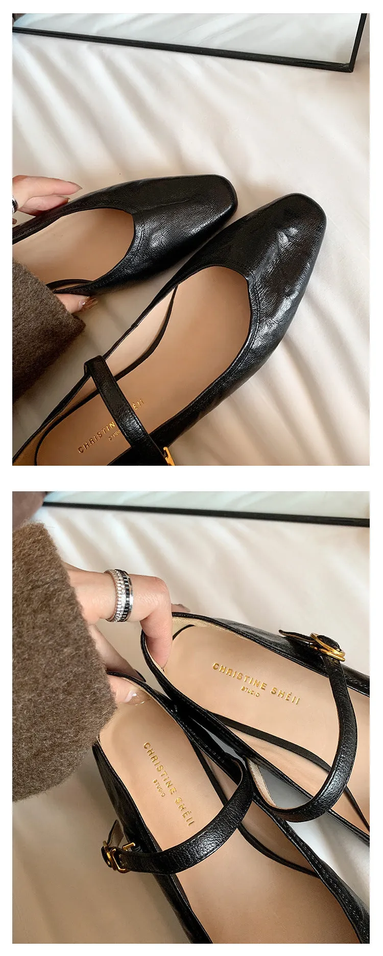 Leather Mary-Jane Shoes