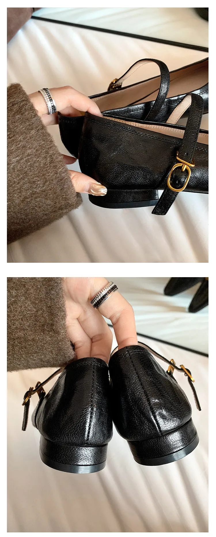 Leather Mary-Jane Shoes