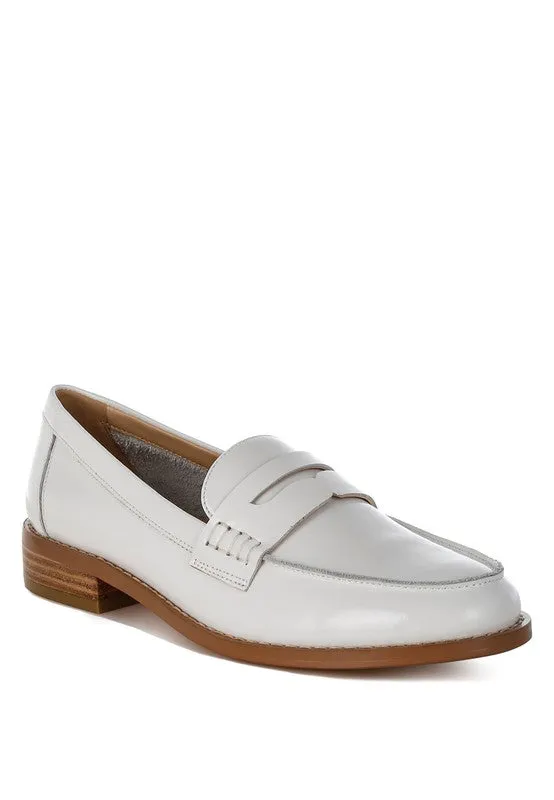 Leather Penny Strap Loafers