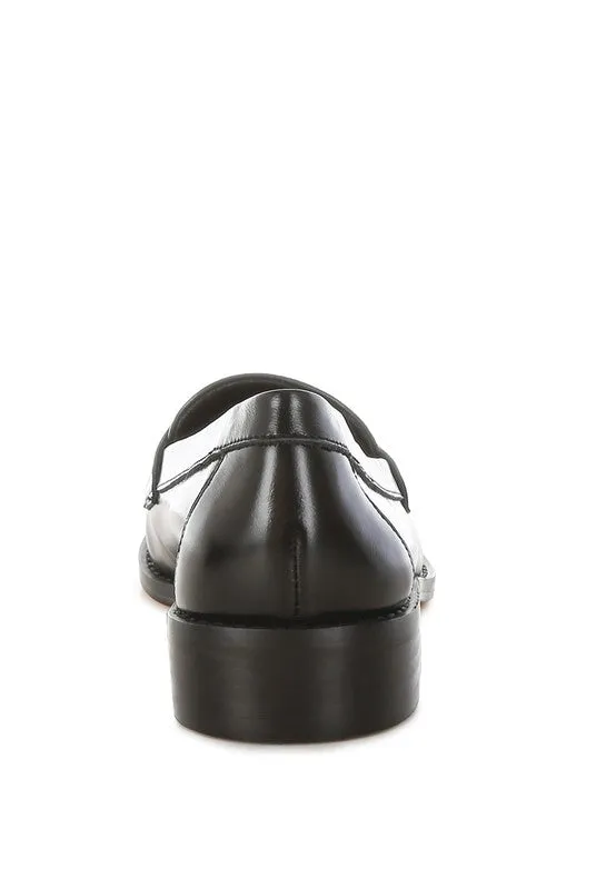 Leather Penny Strap Loafers