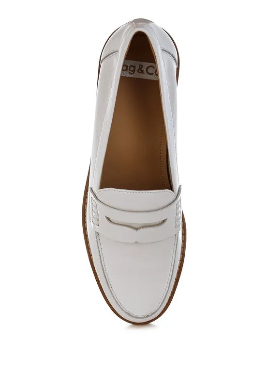 Leather Penny Strap Loafers