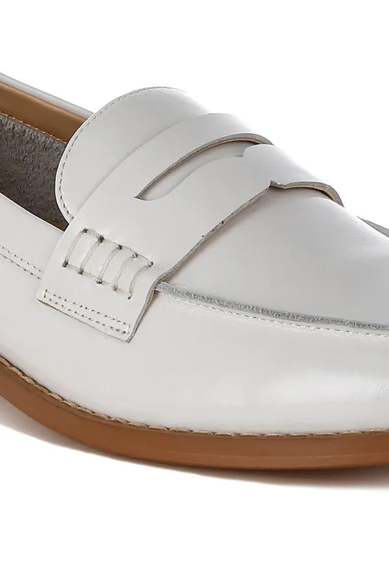 Leather Penny Strap Loafers