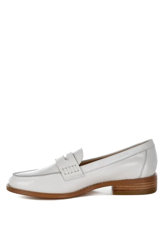 Leather Penny Strap Loafers