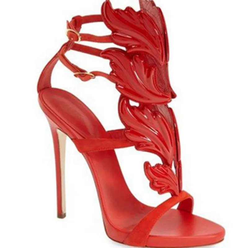 Leather Women Gold Leaf Flame Gladiator Sandal