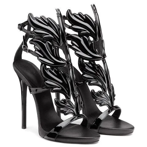 Leather Women Gold Leaf Flame Gladiator Sandal