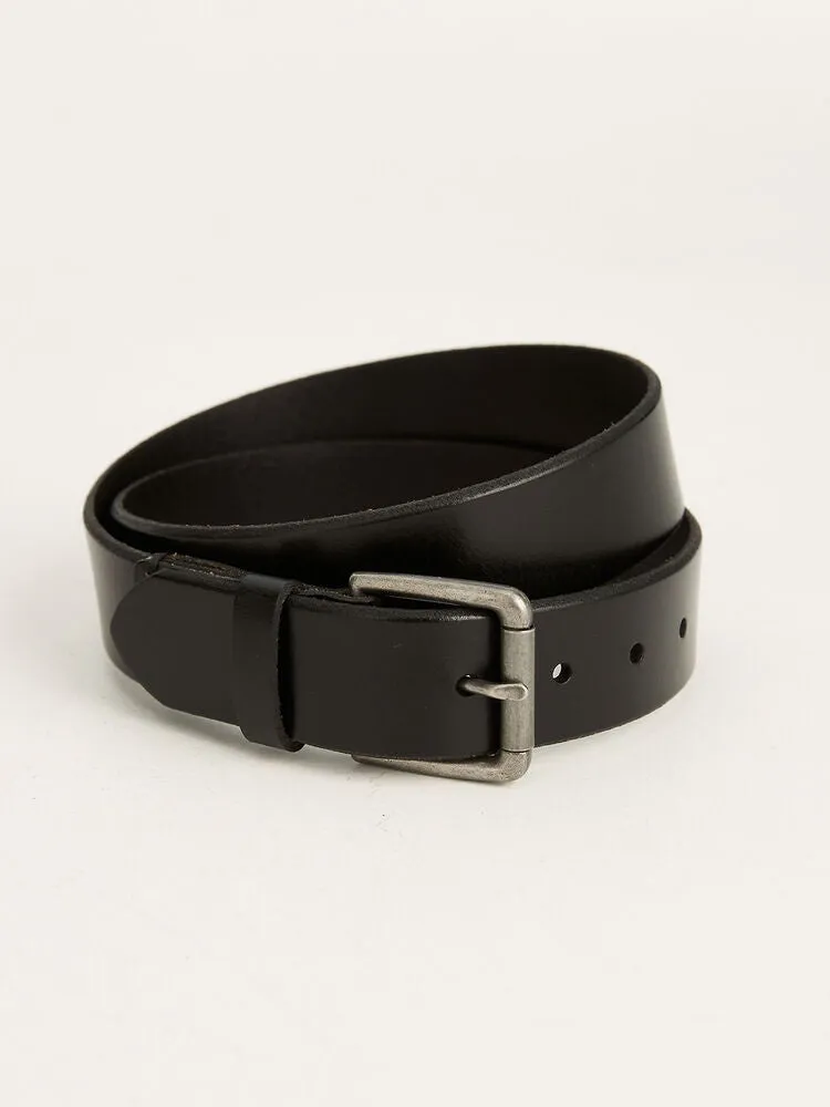 Lee Jeans Casual Leather Belt Roller Buckle - Black