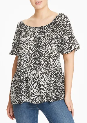 Leopard Print Peplum Blouse