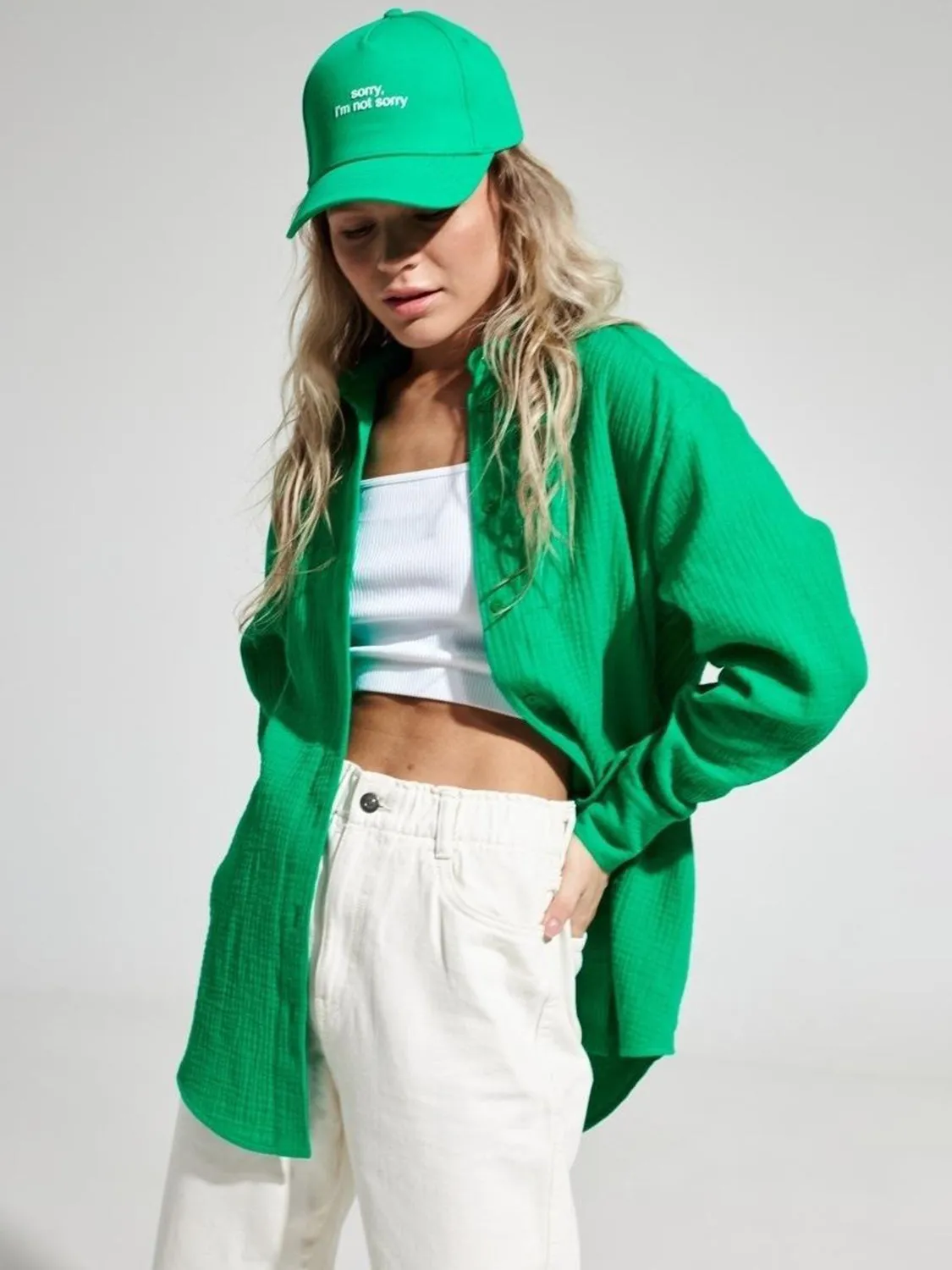 Lera Textured Collared Neck Long Sleeve Shirt
