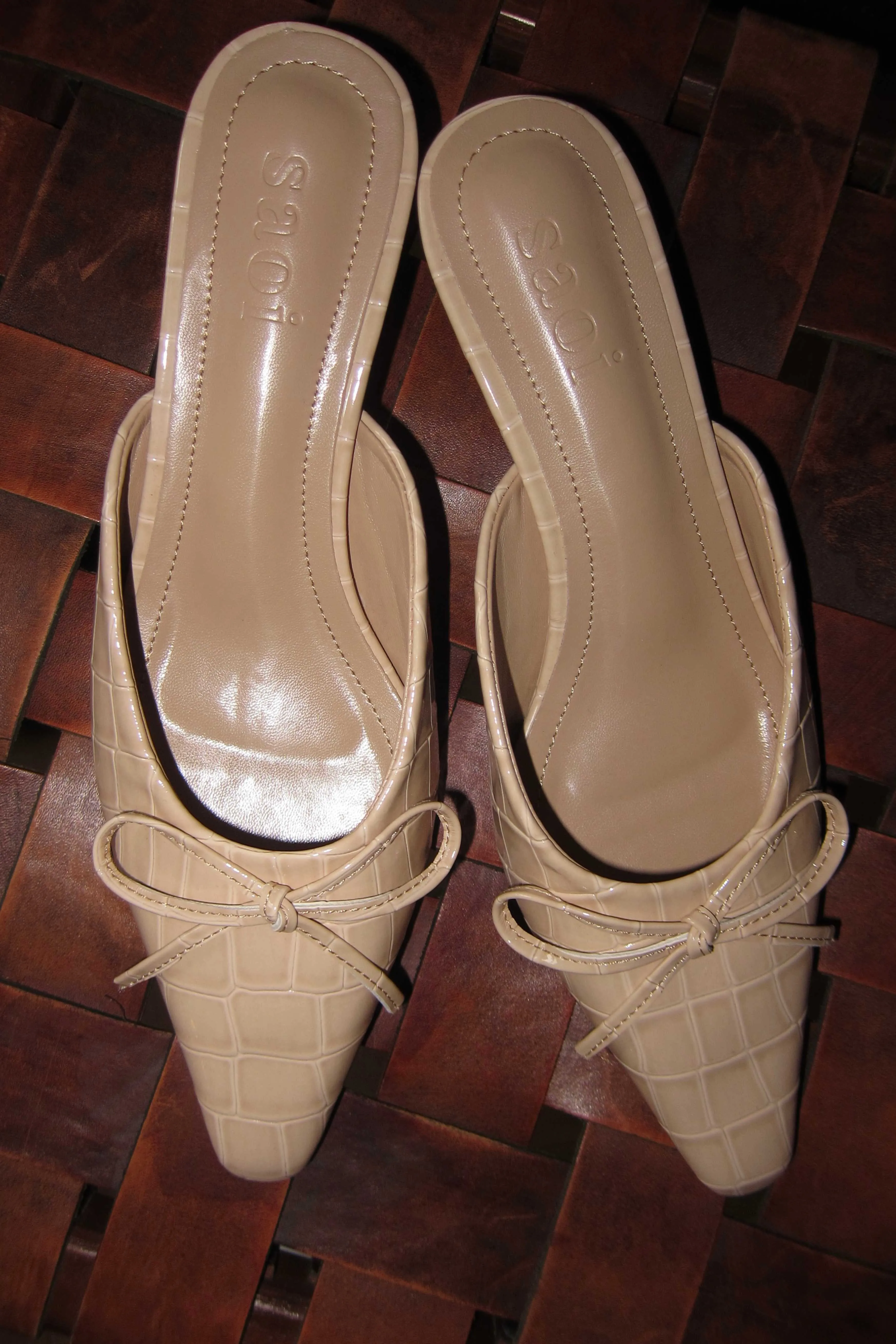 Lola Croc Kitten Heels in Malta Vanilla
