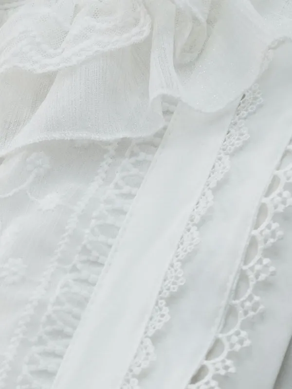Lolita Blouses White Long Sleeves Polyester Sweet Lolita Shirt