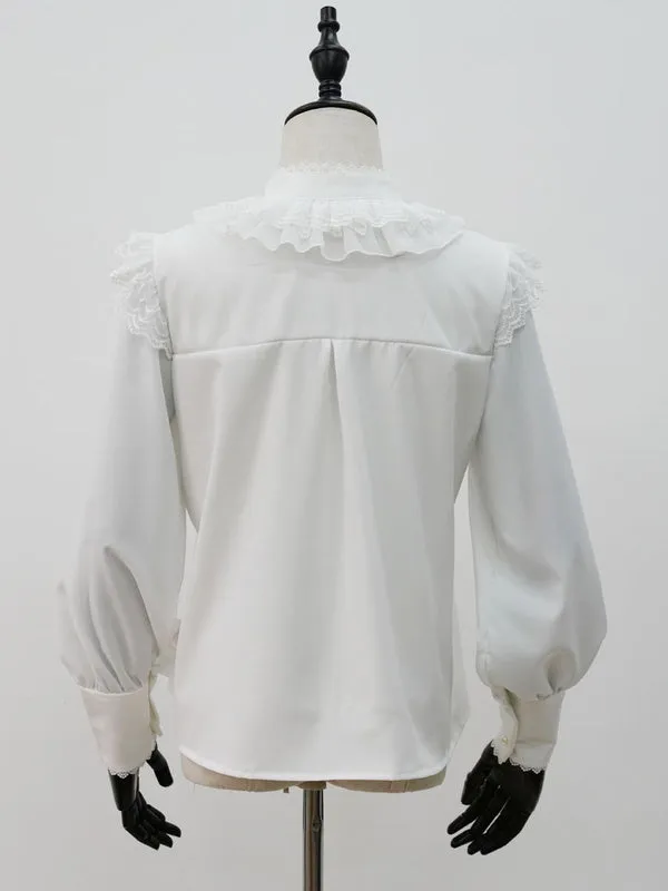 Lolita Blouses White Long Sleeves Polyester Sweet Lolita Shirt