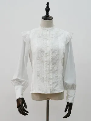 Lolita Blouses White Long Sleeves Polyester Sweet Lolita Shirt