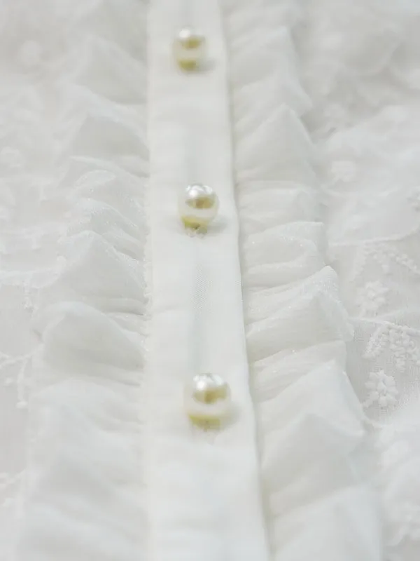 Lolita Blouses White Long Sleeves Polyester Sweet Lolita Shirt