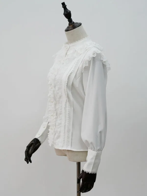 Lolita Blouses White Long Sleeves Polyester Sweet Lolita Shirt