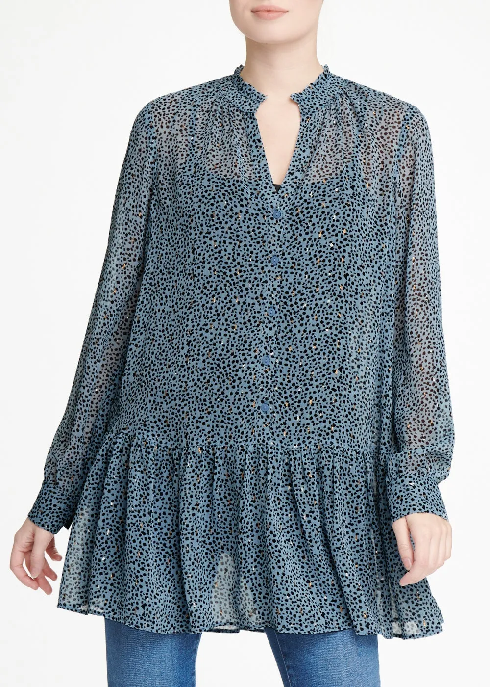 Longline Peplum Hem Blouse