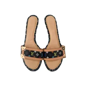 Louis Vuitton Black Monogram Kitten Heels