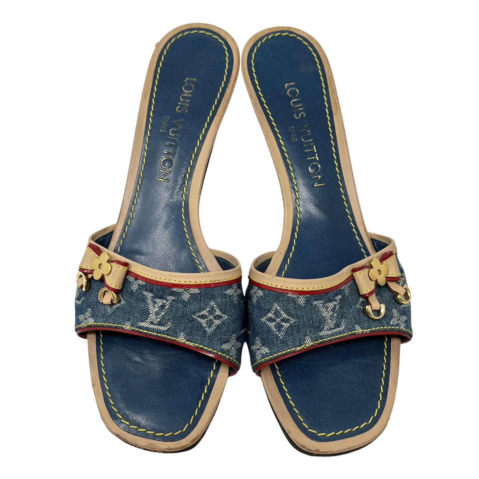 Louis Vuitton Denim Kitten Heels