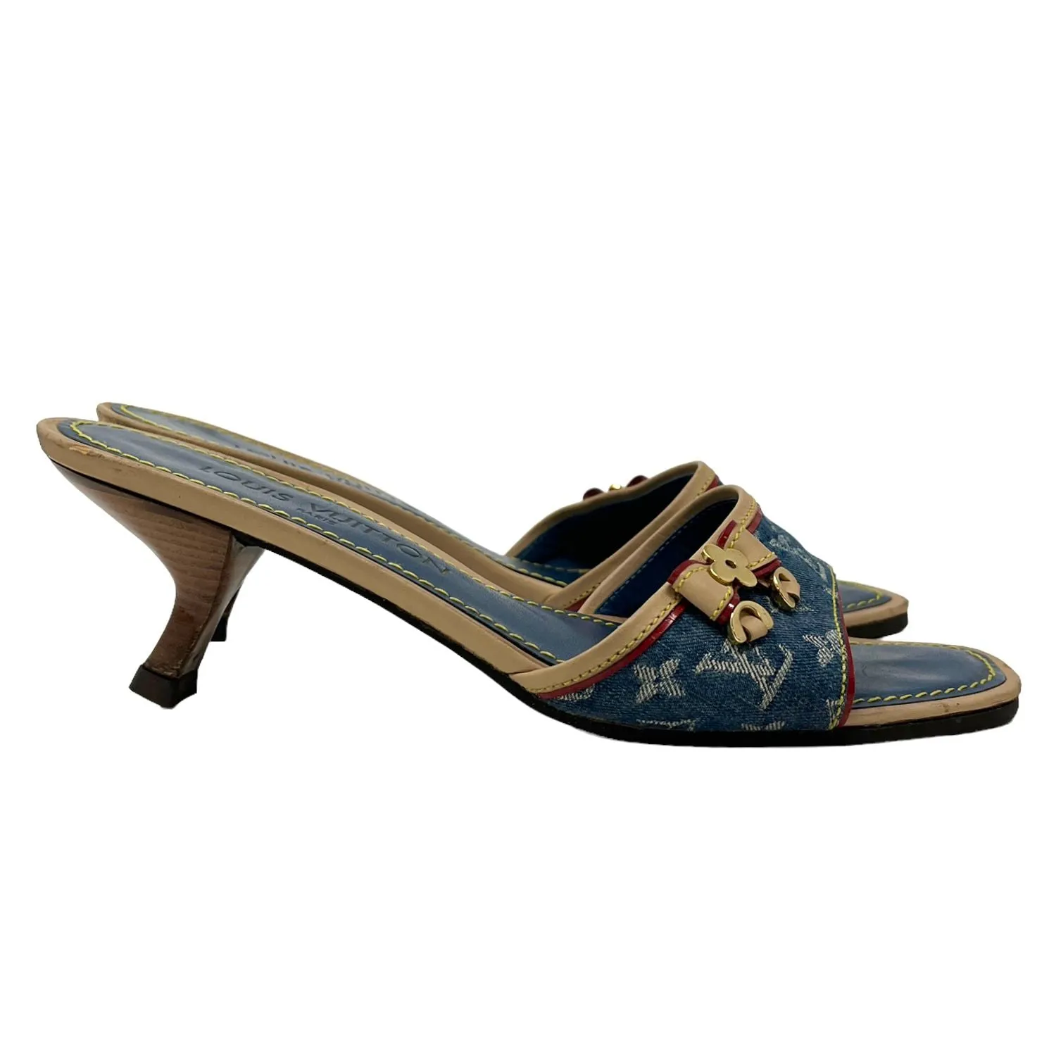 Louis Vuitton Denim Kitten Heels