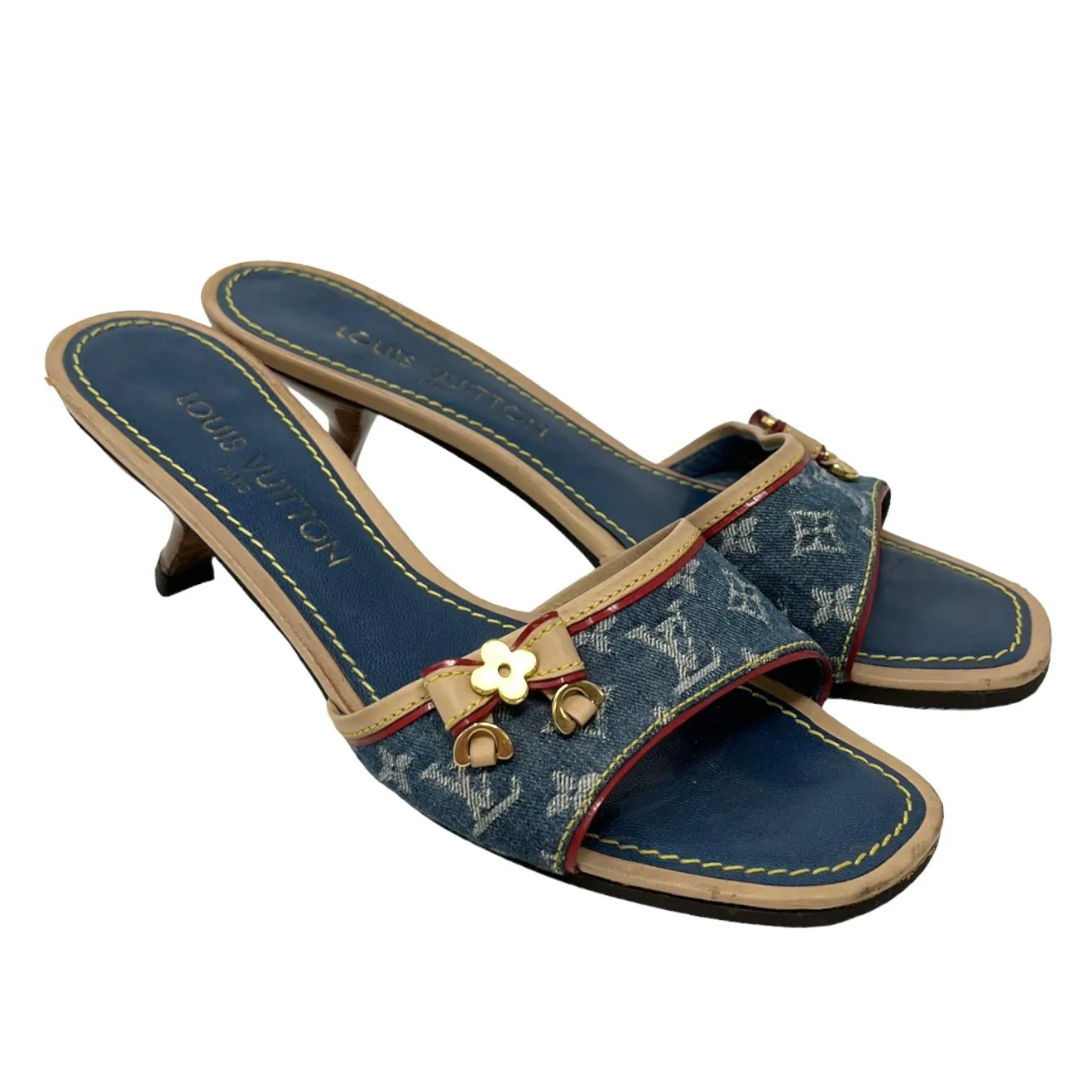 Louis Vuitton Denim Kitten Heels