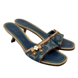 Louis Vuitton Denim Kitten Heels