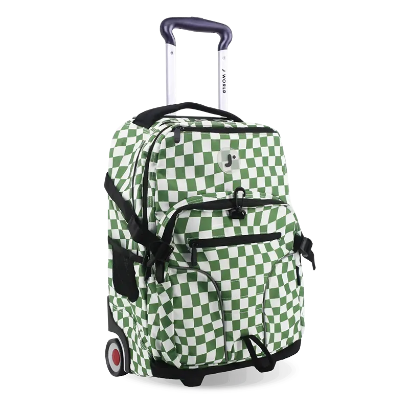 Lunar Multi-Purpose Laptop Rolling Backpack (19.5 Inch) in Matcha Checkers