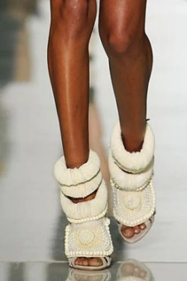Luxury Pearl Embellished Peep toe Sandals Woman