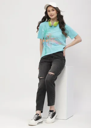 Madame Distressed Black Mom Fit Jeans