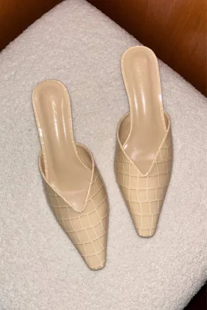 Maddie Croc Kitten Heels in Malta Vanilla