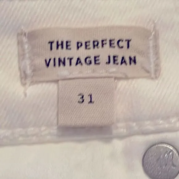 Madewell NWT White The Perfect Vintage Jeans High Rise Size 31