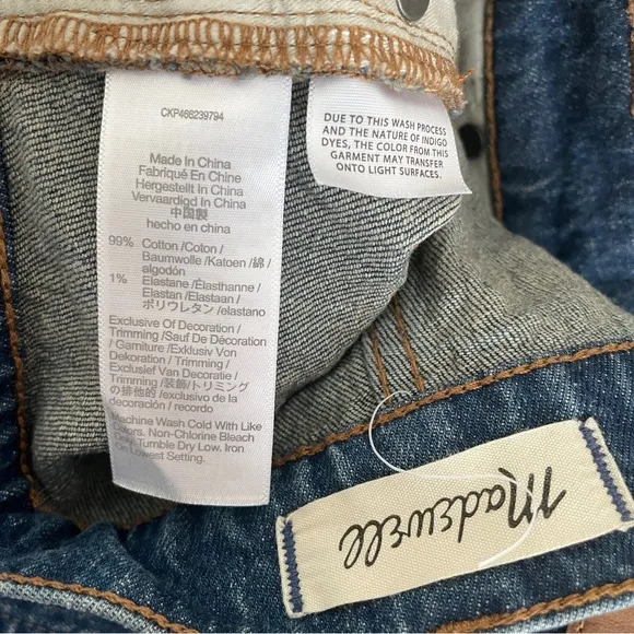 Madewell Perfect Vintage Jeans Haight Size 28 High Rise Tapered Leg Mom Denim