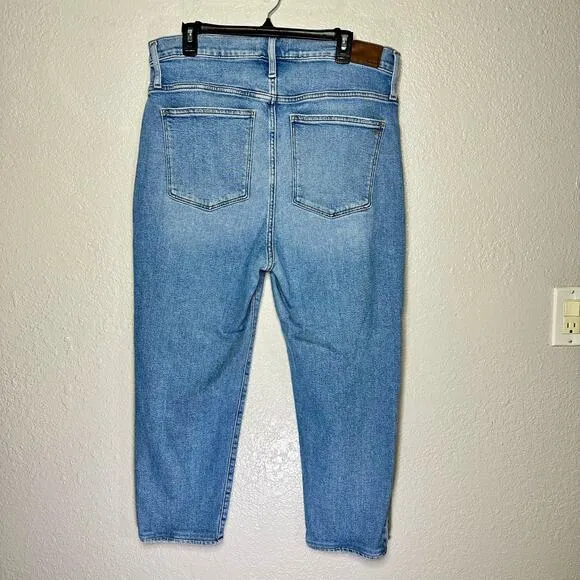 Madewell The Mom Jeans High Rise Blue Harnett Wash Women 33