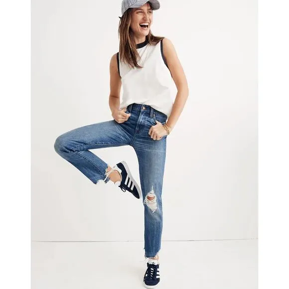 Madewell The Perfect Summer Jean: Destructed Edition Denim Jeans | Size 25