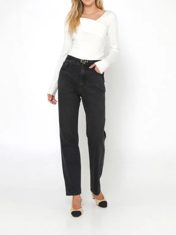 MADISON THE LABEL Petra Asymmetrical Knit Top