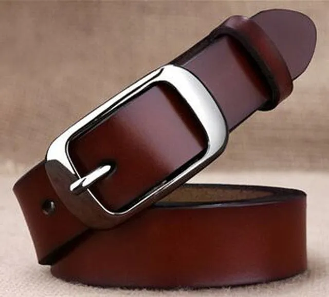 MEDYLA Women's Belt Genuine Leather Fashion Retro Belts High Quality Luxury Brand Ladies Alloy Buckle Casual Jeans Belt