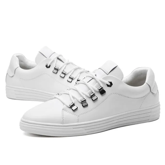 Men genuine Leather Shoes sneaker oxfords Driving Casual Lace Up Breathable shoes Outdoor Comfy Fashion spring Autumn Soft