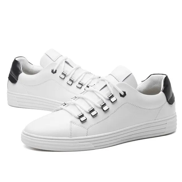 Men genuine Leather Shoes sneaker oxfords Driving Casual Lace Up Breathable shoes Outdoor Comfy Fashion spring Autumn Soft