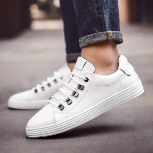 Men genuine Leather Shoes sneaker oxfords Driving Casual Lace Up Breathable shoes Outdoor Comfy Fashion spring Autumn Soft