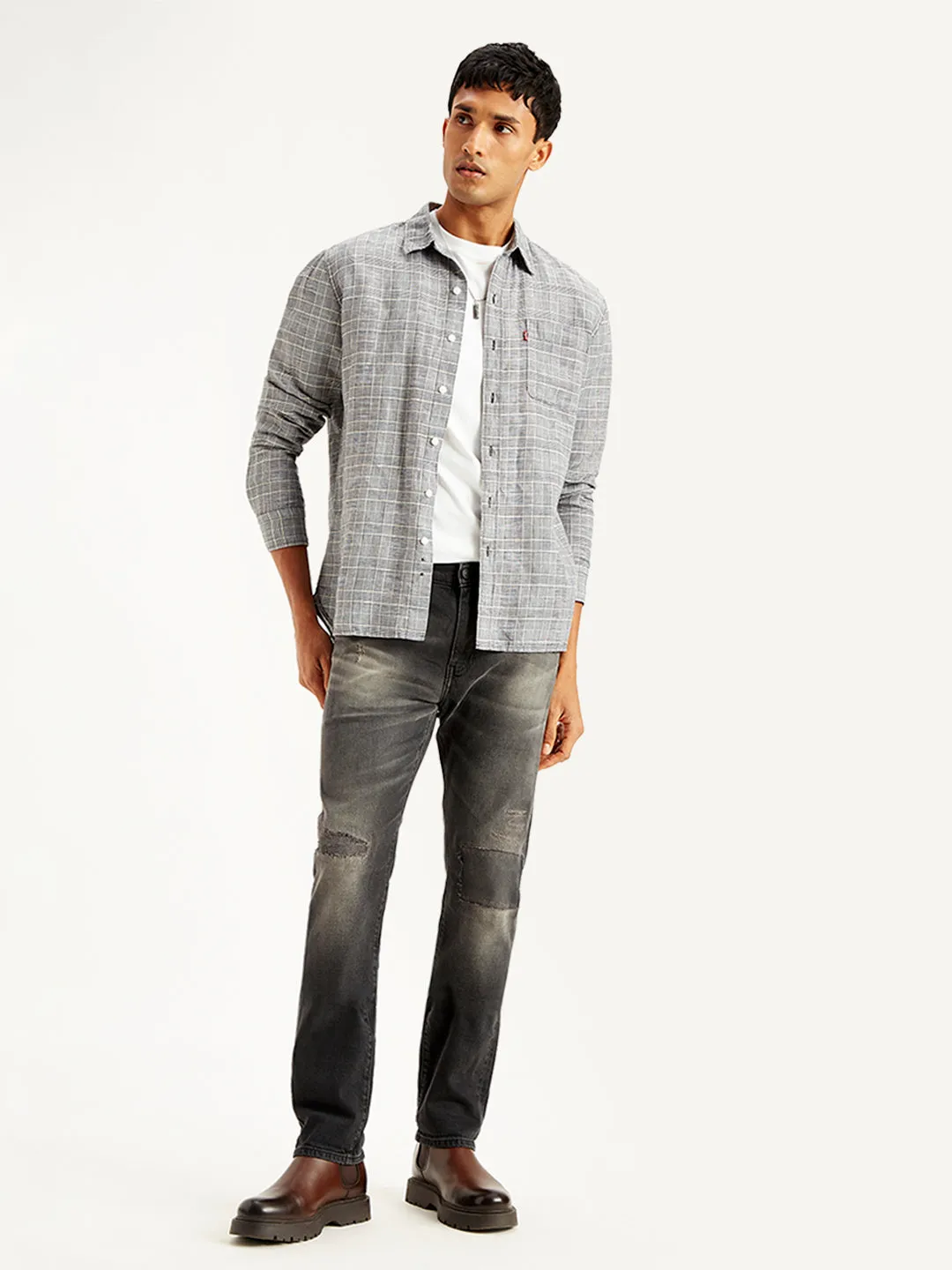 Men's 511 Charcoal Grey Slim Fit Mid Rise Jeans