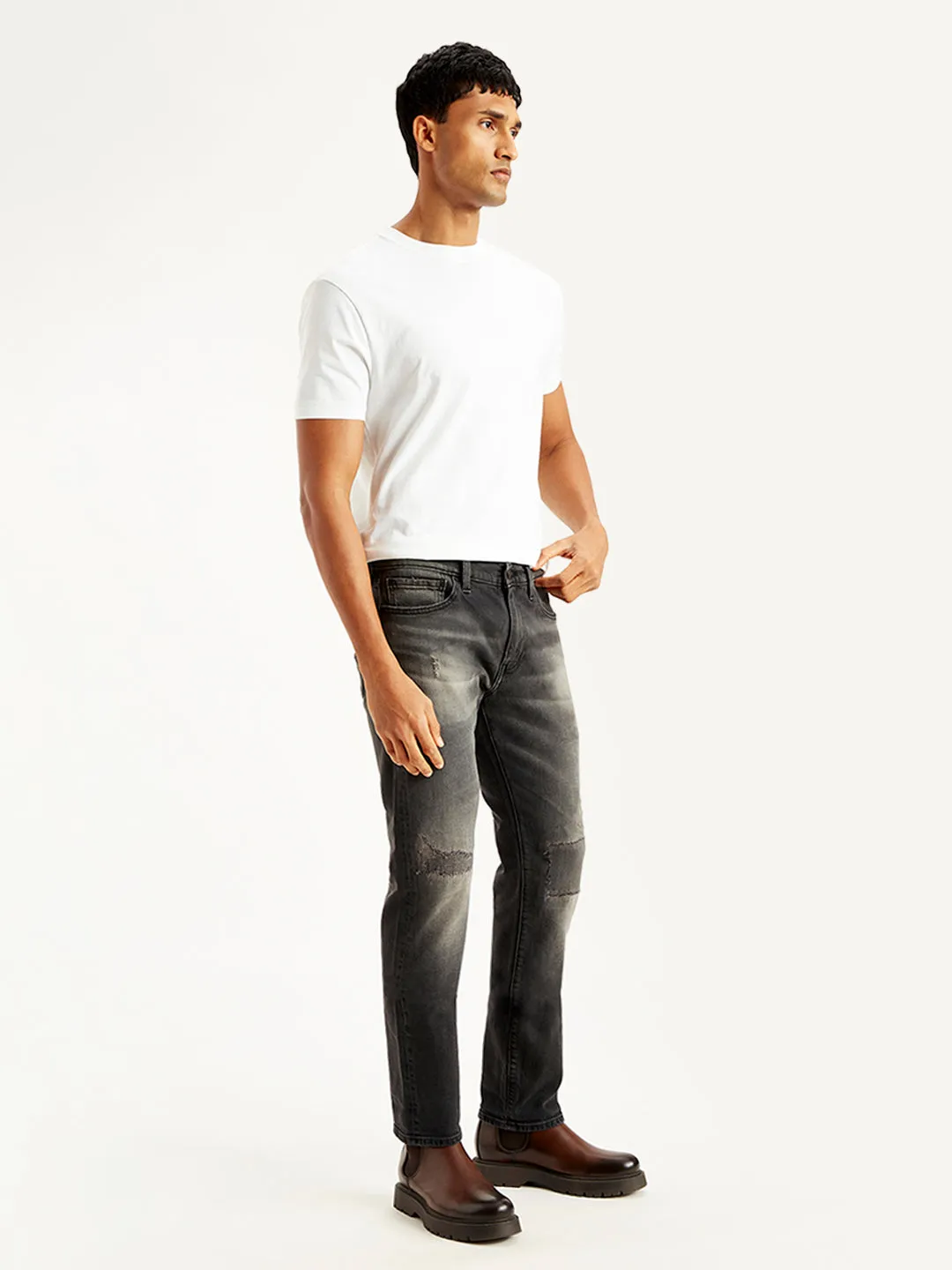 Men's 511 Charcoal Grey Slim Fit Mid Rise Jeans